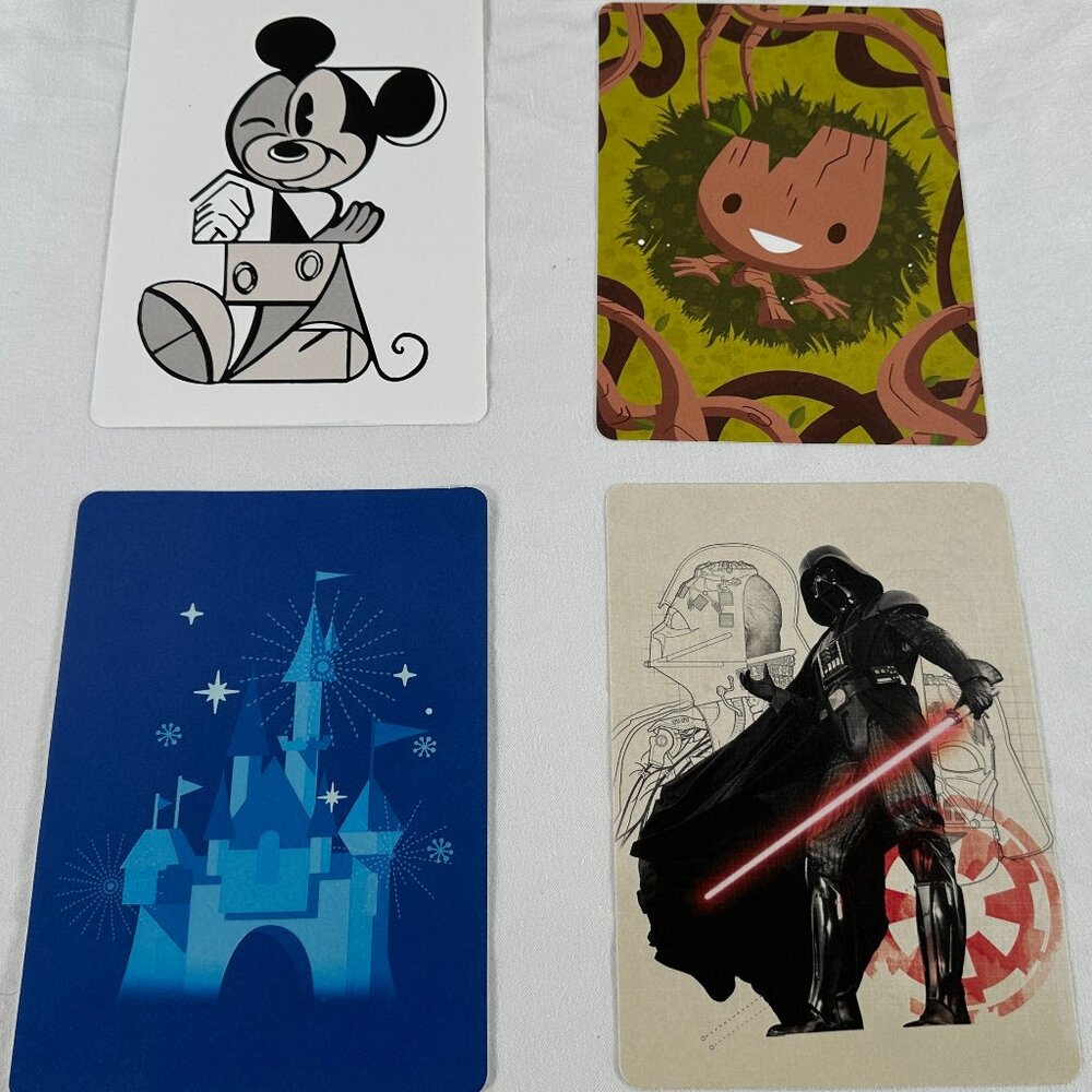 Set of 4 Walt Disney Rewards Special Edition Rounded Artwork Postcards - Mickey